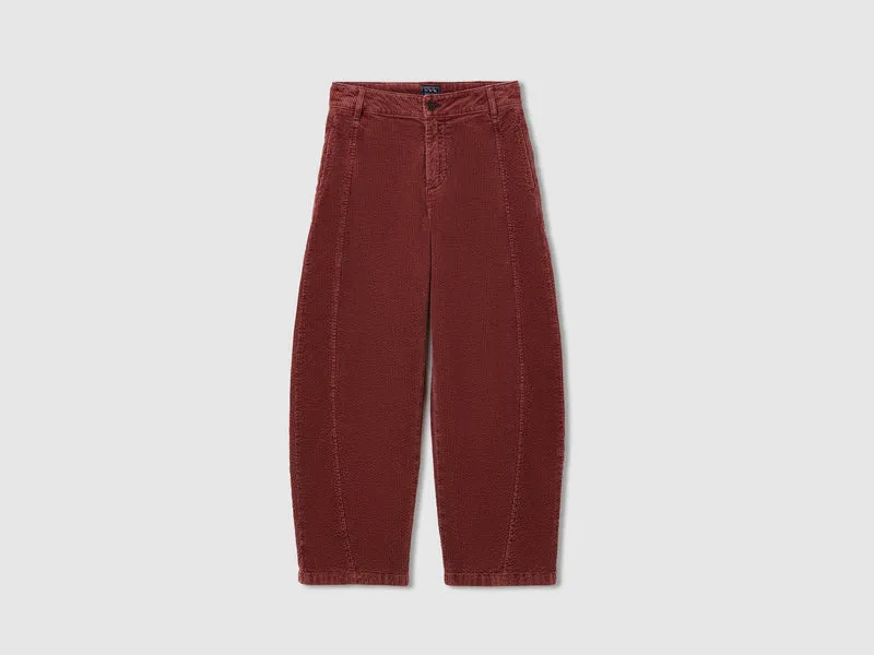 Pantaloni barrel fit in velluto lavaggio vintage