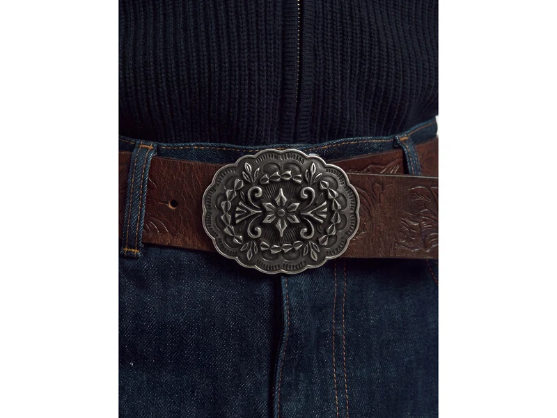Cintura in pelle con fibbia rodeo
