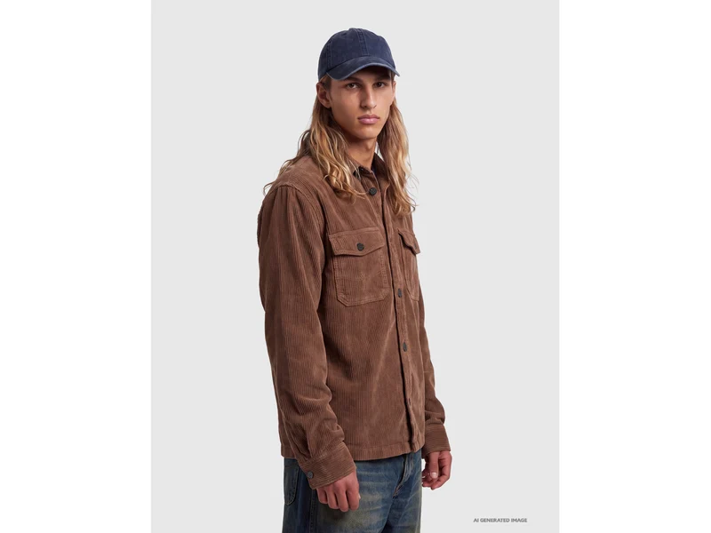 Camicia in velluto a coste effetto used