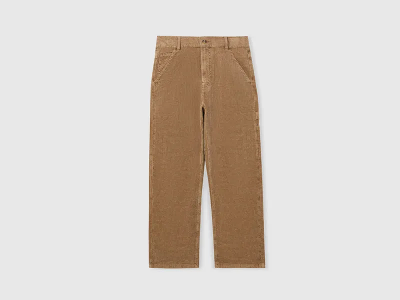 Pantaloni stile carpenter in velluto a costine