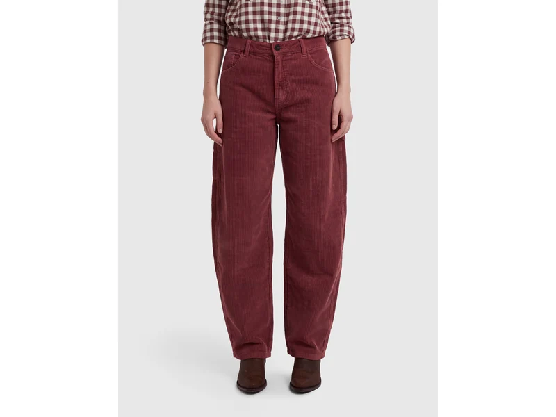 Pantaloni barrel fit in velluto a costine lavaggio vintage