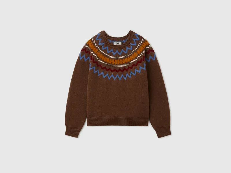 Maglia jacquard in misto lana