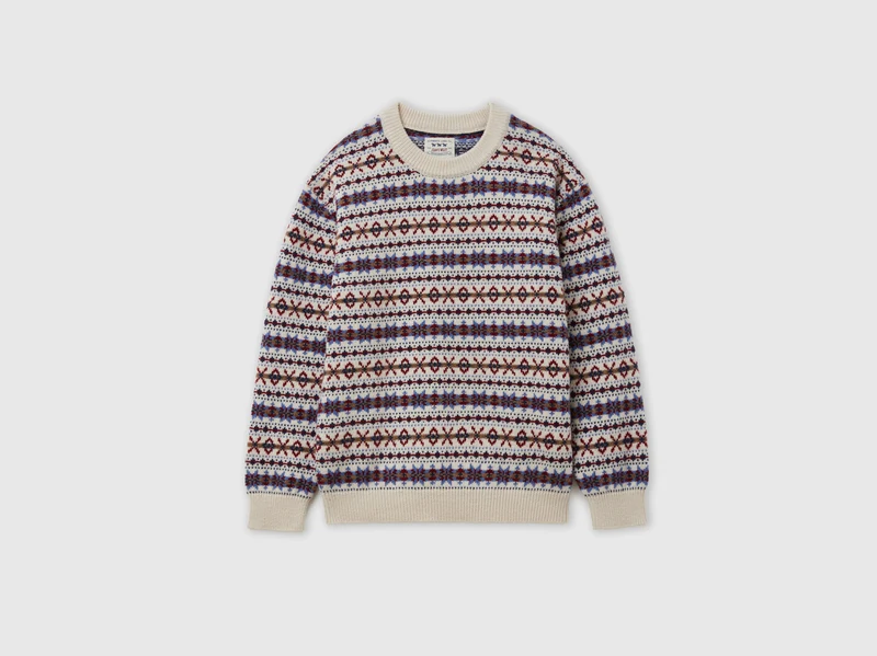 Maglioncino jacquard in misto lana