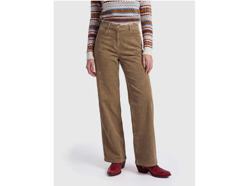Pantaloni wide fit in velluto a costine lavaggio vintage