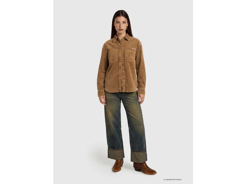 Camicia in velluto a costine lavaggio vintage
