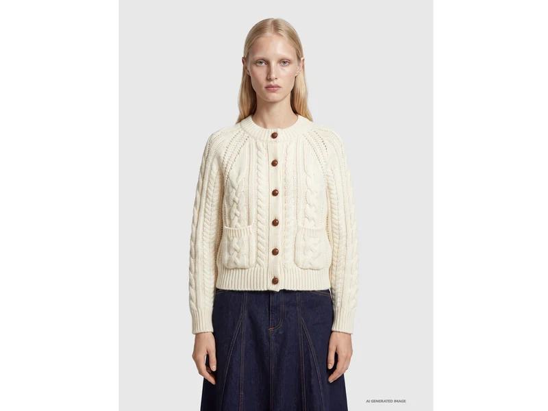 Cardigan a trecce 100% lana