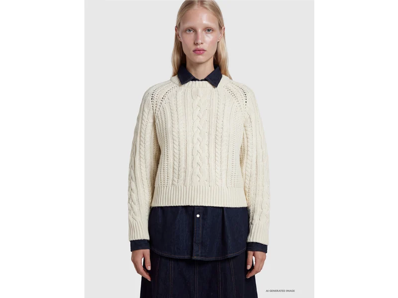 Maglia a trecce 100% lana