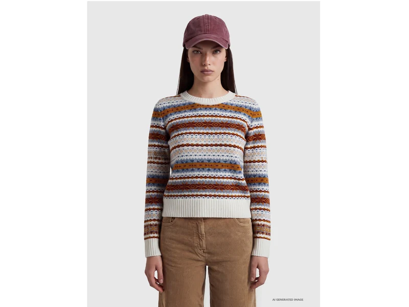 Maglia jacquard in misto lana
