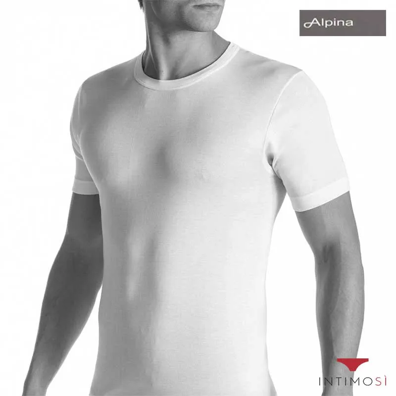 Maglia mezza manica girocollo in cotone filo di Scozia Conf. 3 PZ. | Alpina Anl005