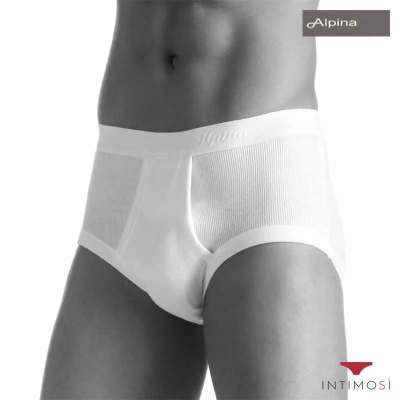 Slip sportivo in puro cotone a costina con apertura Conf. 6 PZ. | Alpina Aph003