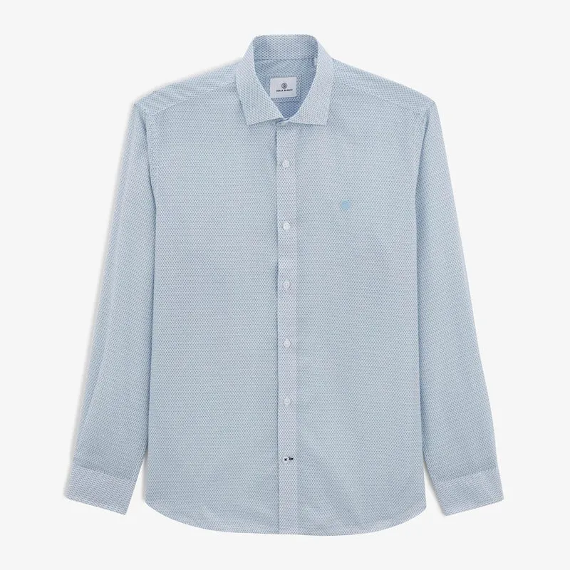 Chemise Charles micro motif bleue