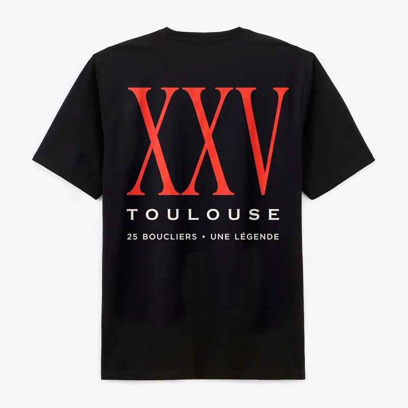 T-shirt manches courtes coton noir CHAMPION 2026 Stade Toulousain