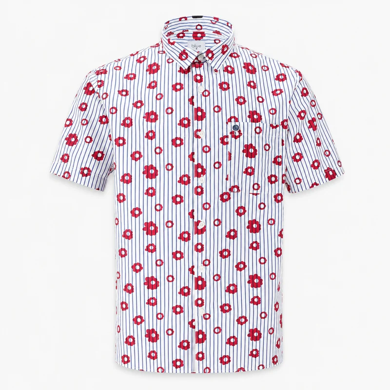 Chemise manches courtes imprimé fantaisie