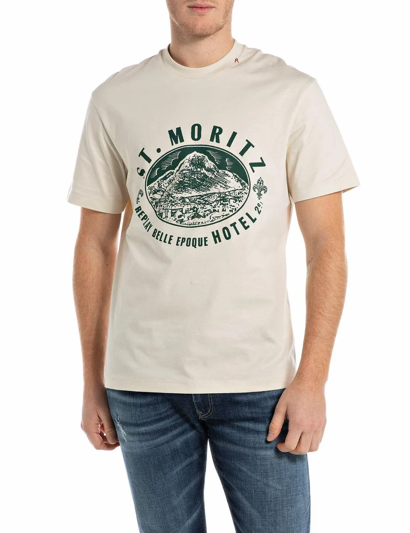 t-shirt classica con stampa replay grand palace