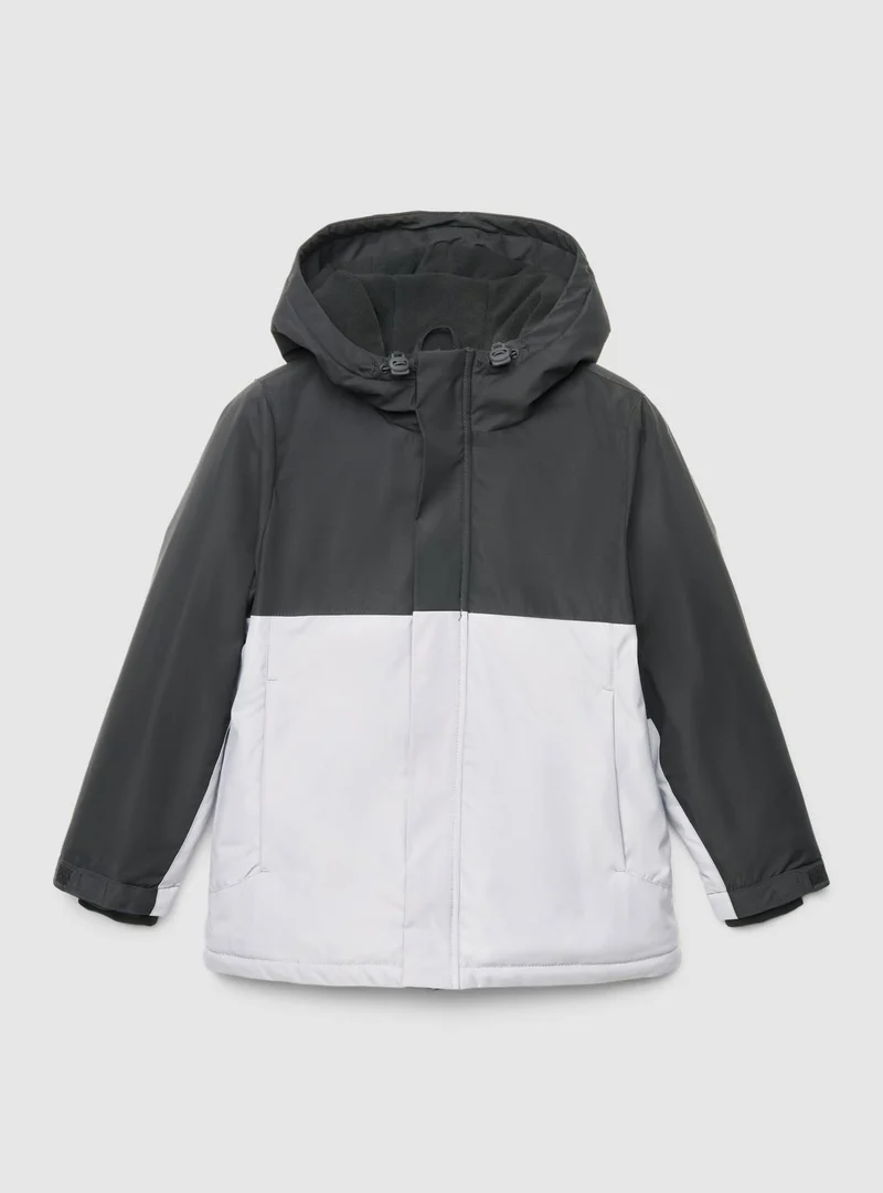 Giacca tecnica lunga con cappuccio