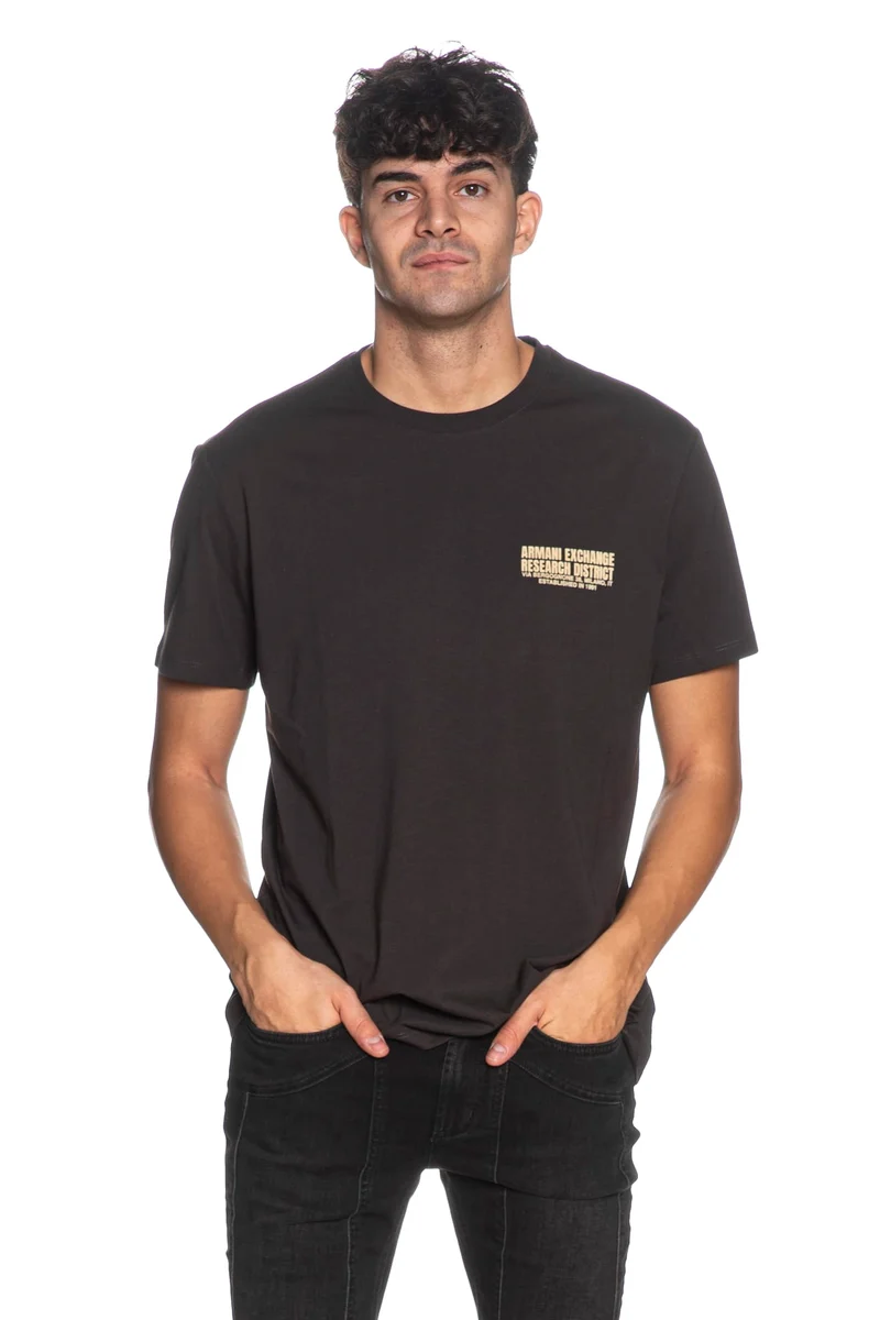 T Shirt Armani Exchange Crew Neck Ss Reg Tee Da Uomo Liquirizia