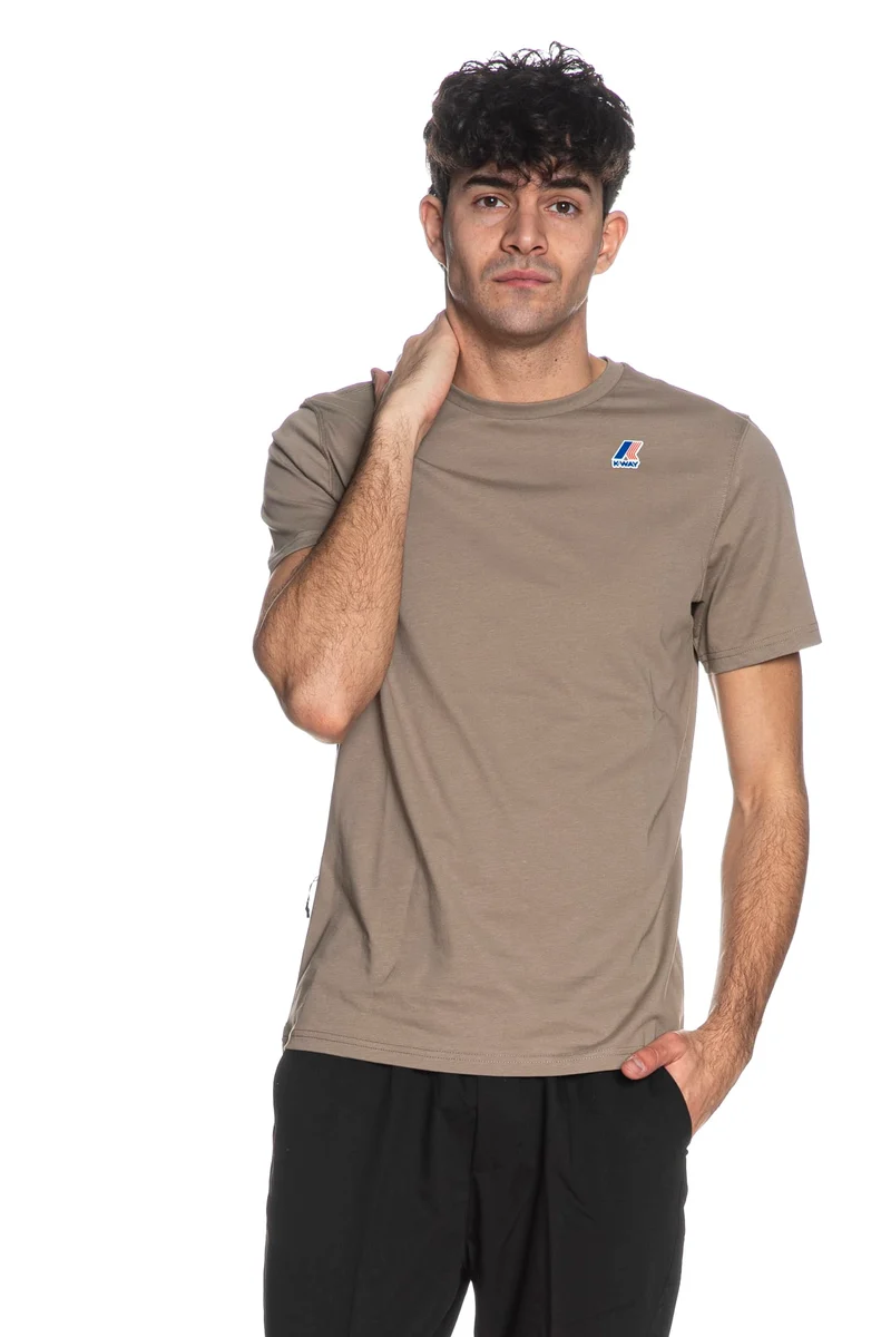 T Shirt K-Way Leonide Da Uomo Tortora
