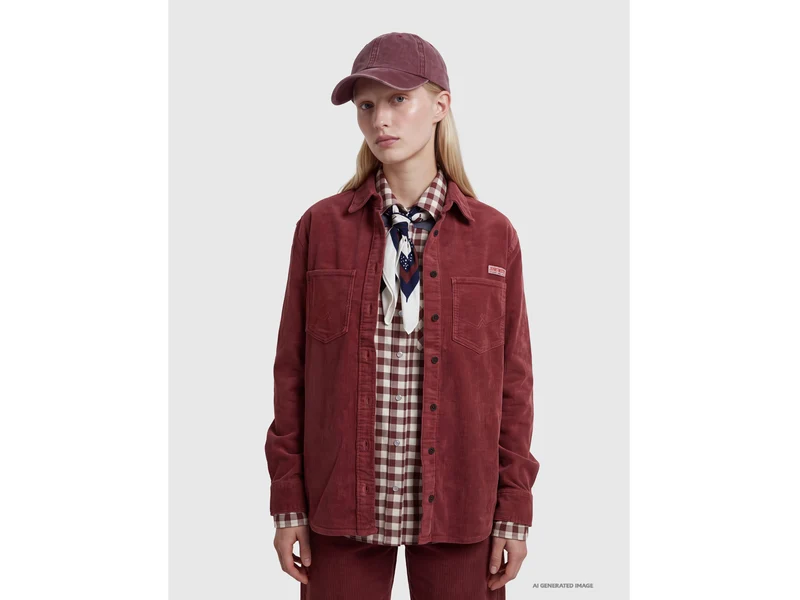 Camicia in velluto a costine lavaggio vintage