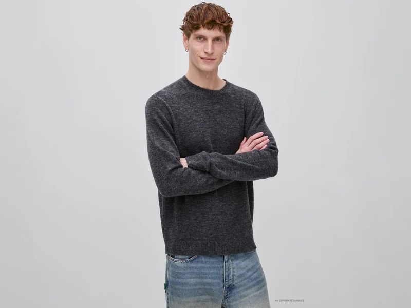 Maglia girocollo in misto alpaca