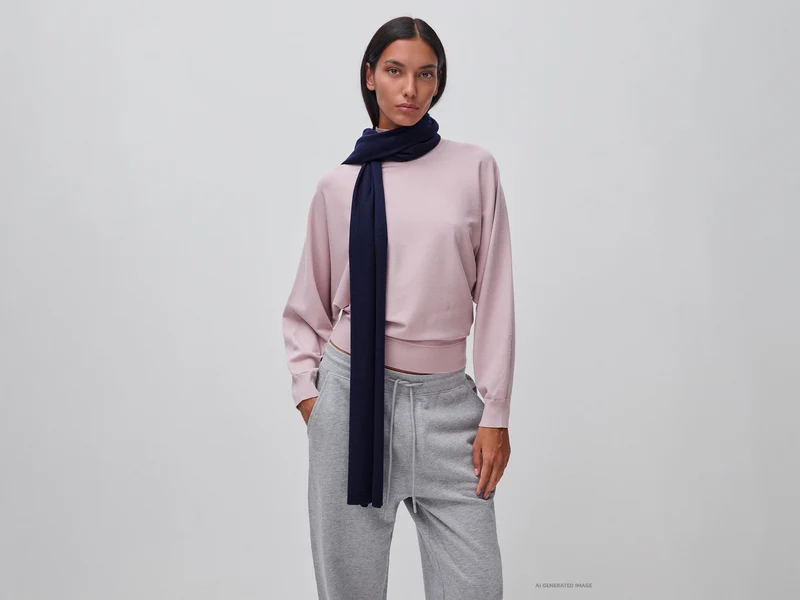 Maglia collo alto con manica a pipistrello