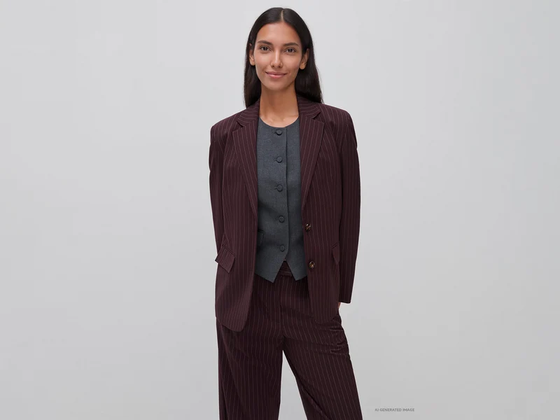 Blazer gessato comfort fit