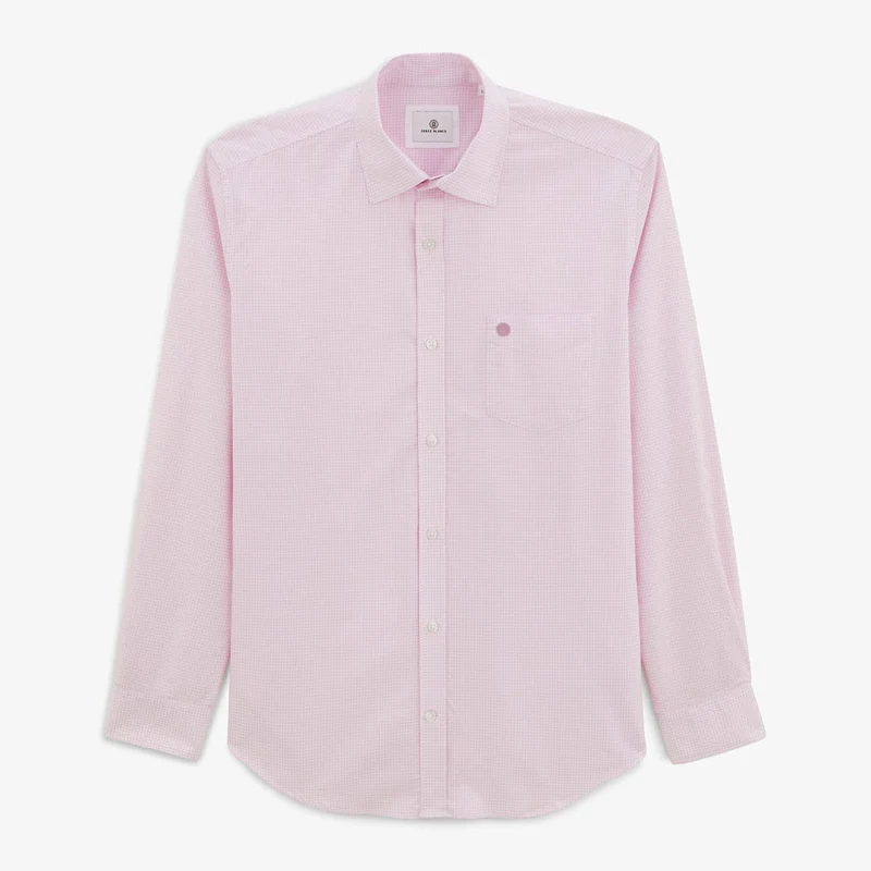 Chemise Clément à carreaux vichy rose