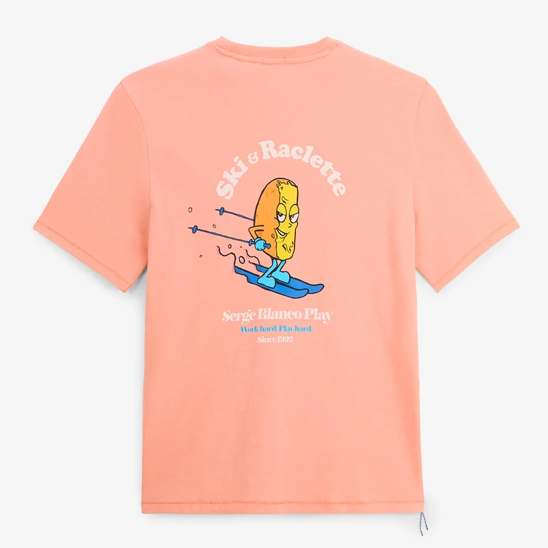 T-shirt manches courtes coton rose Ski & Raclette SBPLAY