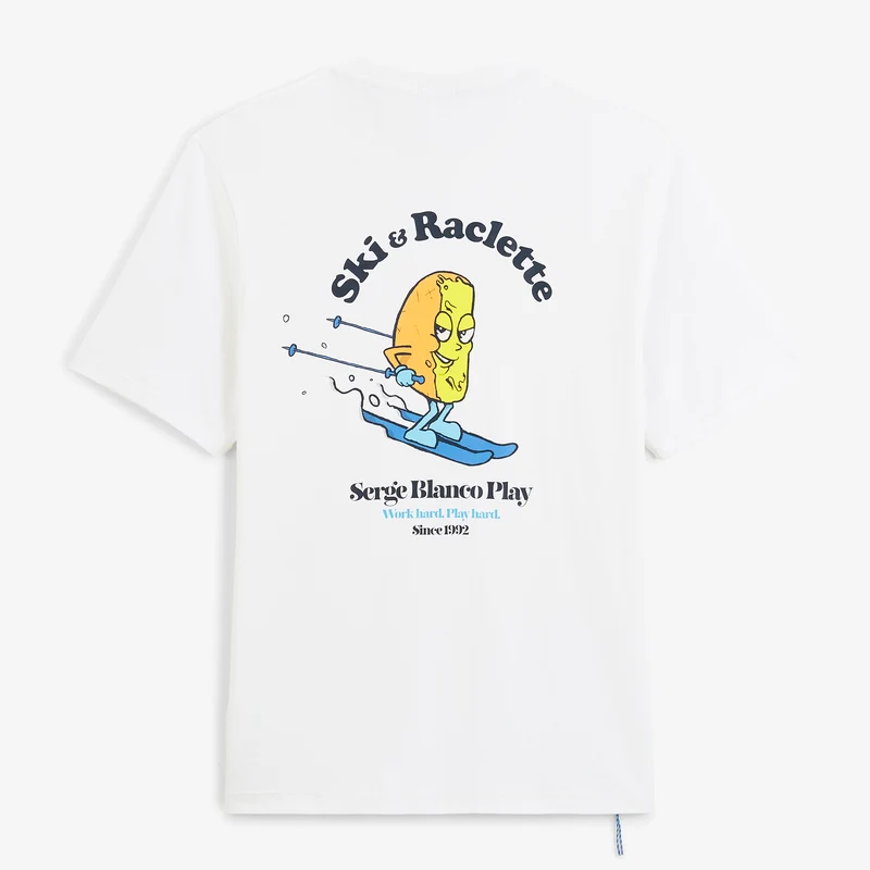 T-shirt manches courtes coton blanc Ski & Raclette SBPLAY