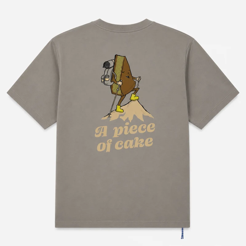 T-shirt manches courtes oversize beige sable A Piece of Cake SBPLAY