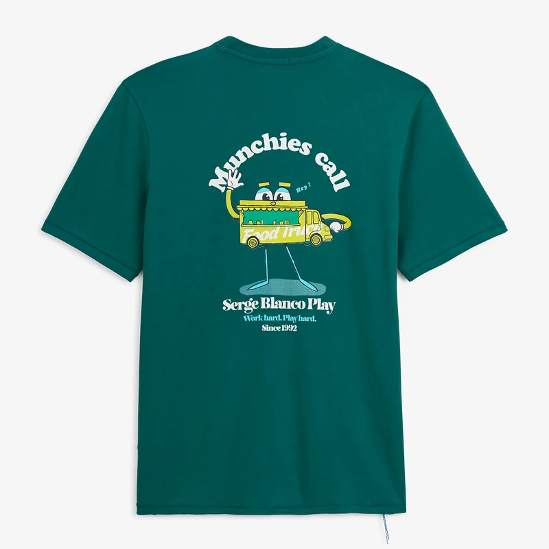T-shirt manches courtes coton bleu canard Munchies Call SBPLAY