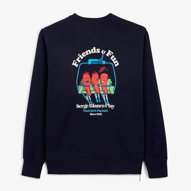 Sweat col rond coton bleu marine foncé Friends & Fun SBPLAY