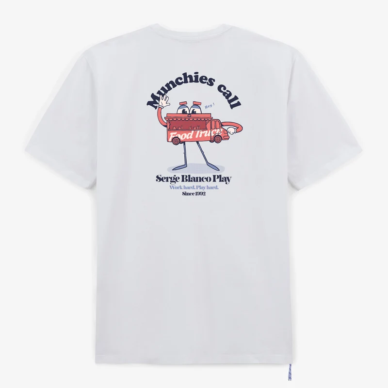 T-shirt manches courtes coton blanc Munchies Call SBPLAY