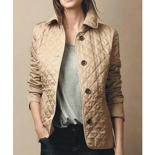 Women's Diamond Quilted Lightweight Structured Casual Jacket