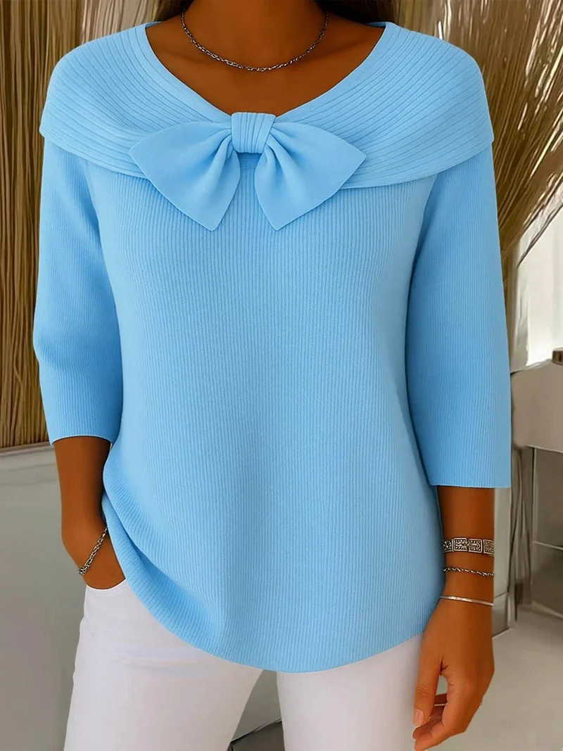 Women's Elegant Bow-Detail Sweater