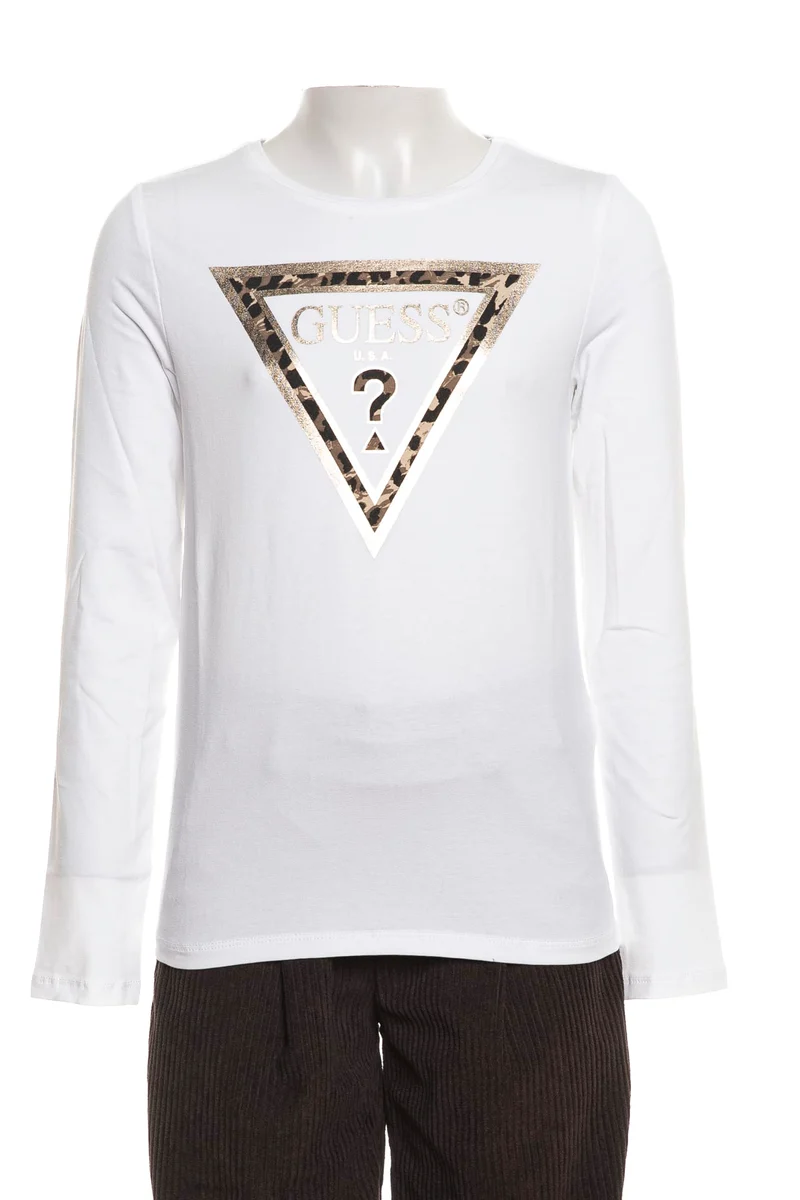 T-Shirt Guess J6BI02 K5771 Bambina Bianca Manica Lunga