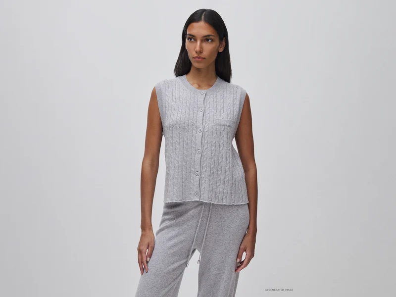 Gilet in maglia con trecce
