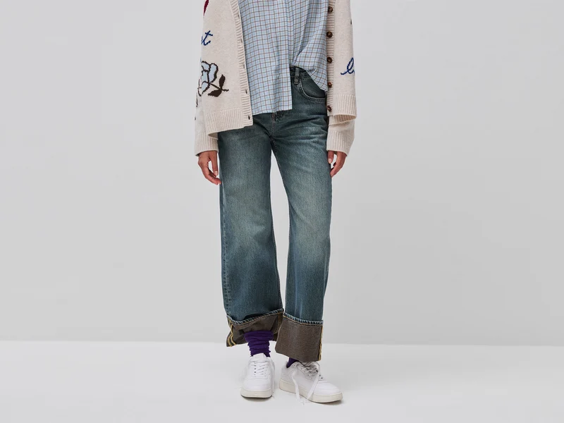 Jeans con risvolto