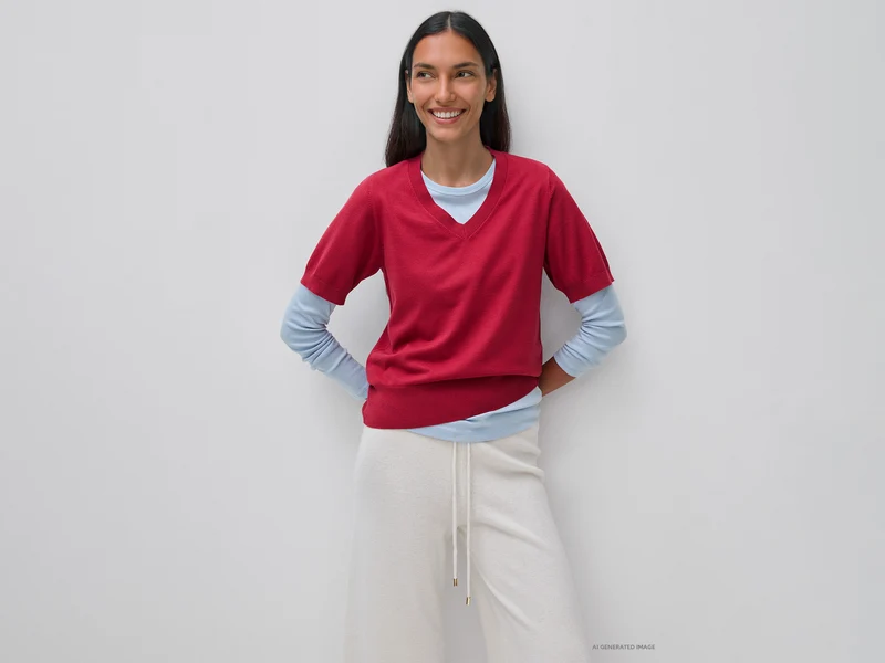 Maglia tricot a manica corta