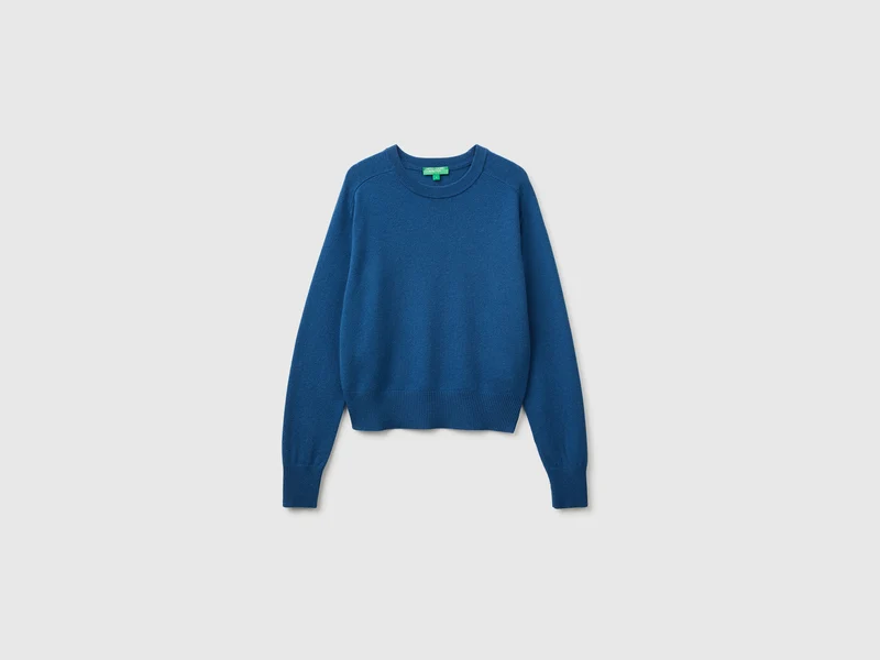Maglia girocollo in misto cashmere