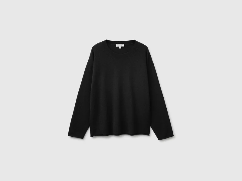 Maglia girocollo in misto lana e cashmere