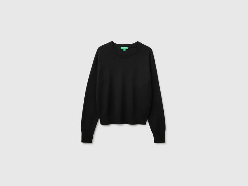 Maglia girocollo in misto cashmere