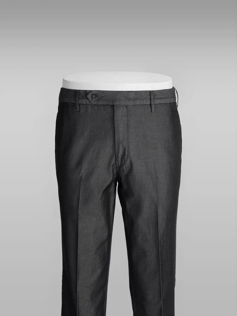 Black chambray denim sport trousers