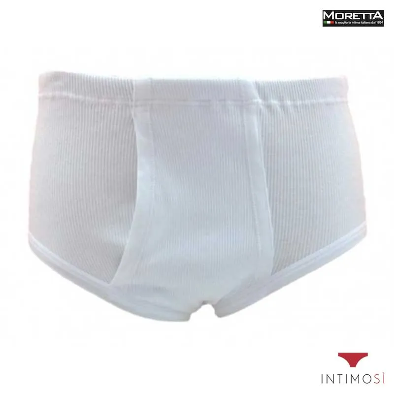 Slip classico in 100% cotone a costina con apertura 6 Pz. | Moretta