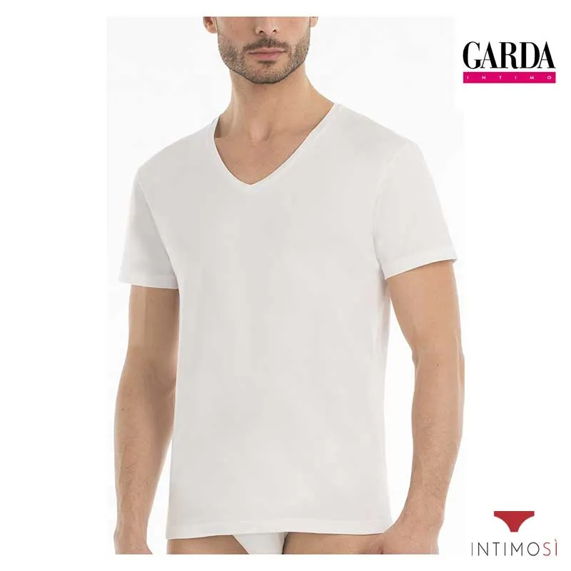 Maglia manica corta collo a V in cotone elastico Conf. 3 Pz | Garda 2051
