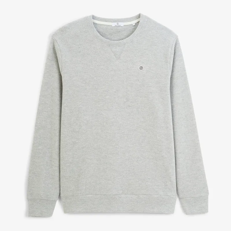 Sweat col rond gris chiné