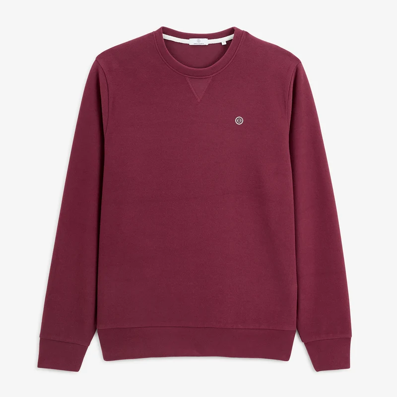 Sweat col rond coton rouge