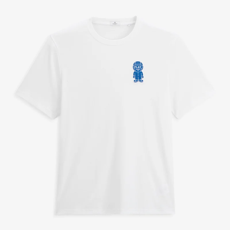 T-shirt manches courtes coton blanc badge bouclette Théo SBPLAY