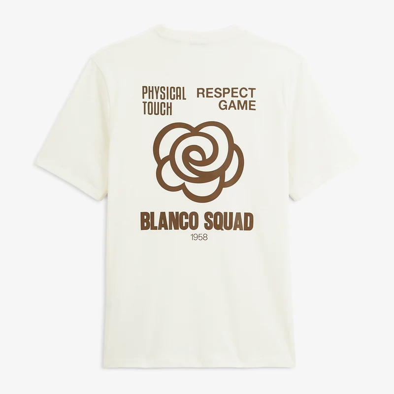 T-shirt manches courtes coton blanc cassé BLANCO SQUAD Théo