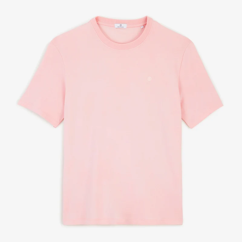 T-shirt manches courtes coton rose Théo