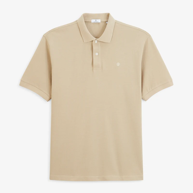 Polo piqué manches courtes coton beige Lucas